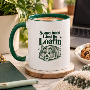 Taza A veces simplemente estoy holgazaneando Corgi dive