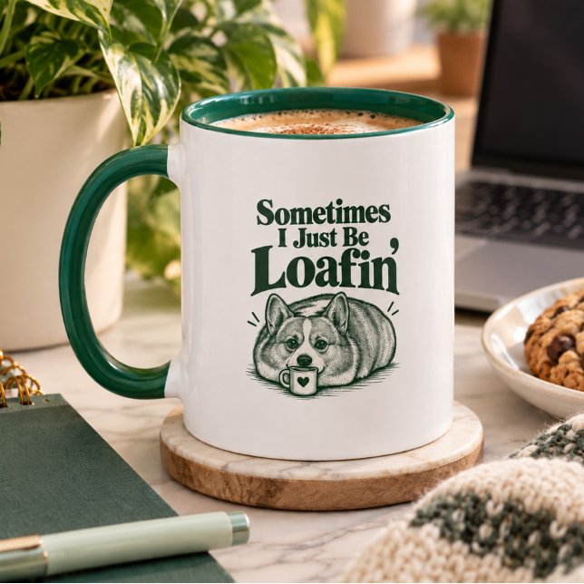 Taza A veces simplemente estoy holgazaneando Corgi dive (Subido por el creador)
