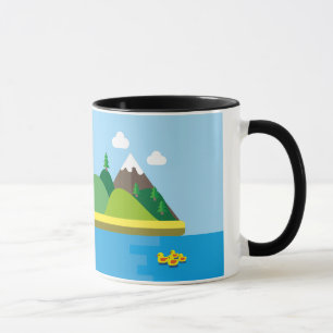 Taza abandonada del modelo de la isla