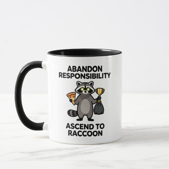 Taza Abandonar Responsabilidad Ascender a Mapache Meme (Izquierda)