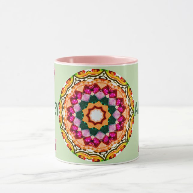 Taza ABBEY ~ Gem Stones personalizados Fractal ~ Mug (Centro)