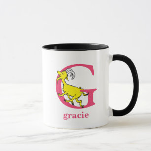 Taza ABC del Dr. Seuss: Letra G - Rosa   Añadir su nomb