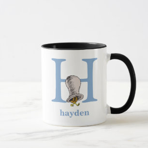 Taza ABC del Dr. Seuss: Letra H - Azul  Agregar su nomb