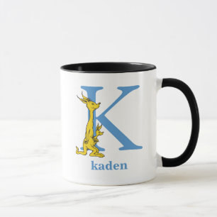 Taza ABC del Dr. Seuss: Letra K - Azul   Añadir su nomb