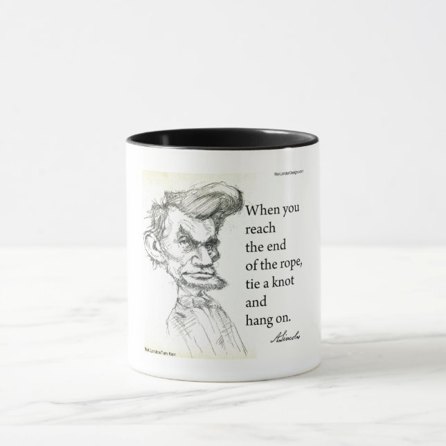 Taza Abe Lincoln Y Famosa Cita De "Fin De Rope" (Centro)