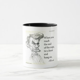 Taza Abe Lincoln y famosa cita "Fin de la cuerda"
