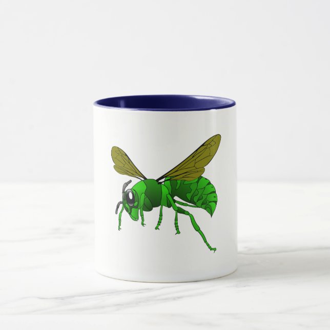 Taza Abeja de avispón verde personalizado y lima (Centro)