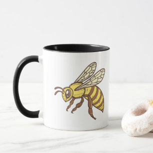 Taza Abeja de miel de la Reina Amarilla Volando