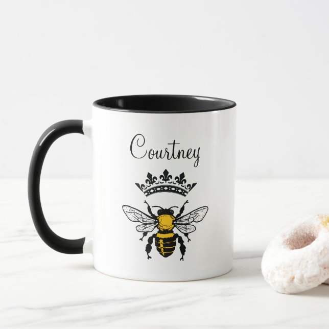 Taza Abeja Reina Monogramada (Con donut)