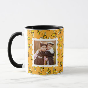 Taza Abejas amarillas con cita de foto mamá