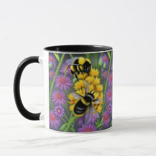 Taza Abejas en un prado de flores