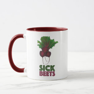 Taza Abejas enfermas (Beats) Red Beet Vegetarian Funny 