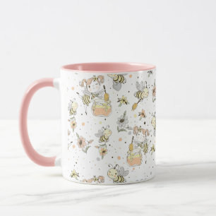 Taza Abejas, Hadas Y Abejas Infantiles En Patrón Sin Ma