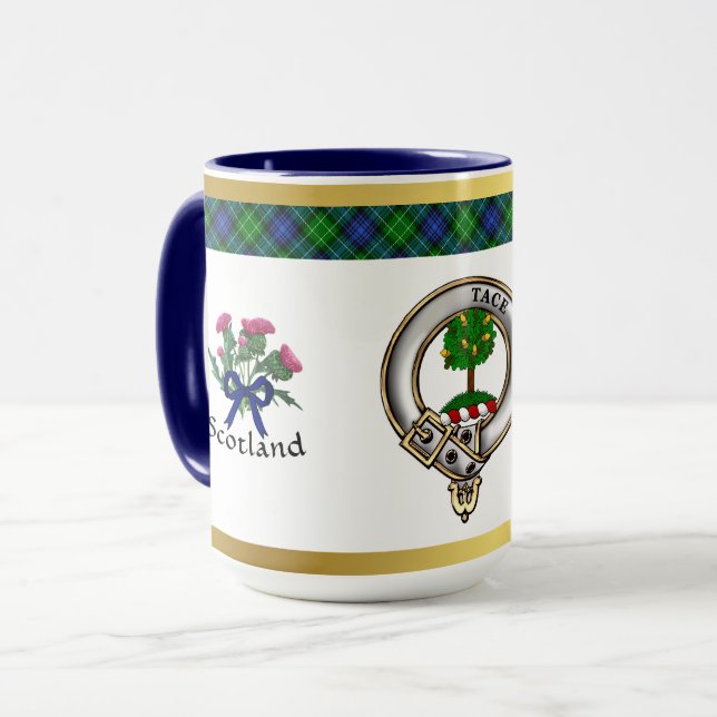 Taza Abercrombie Clan Badge Tartan & Motto (Anverso izquierdo)