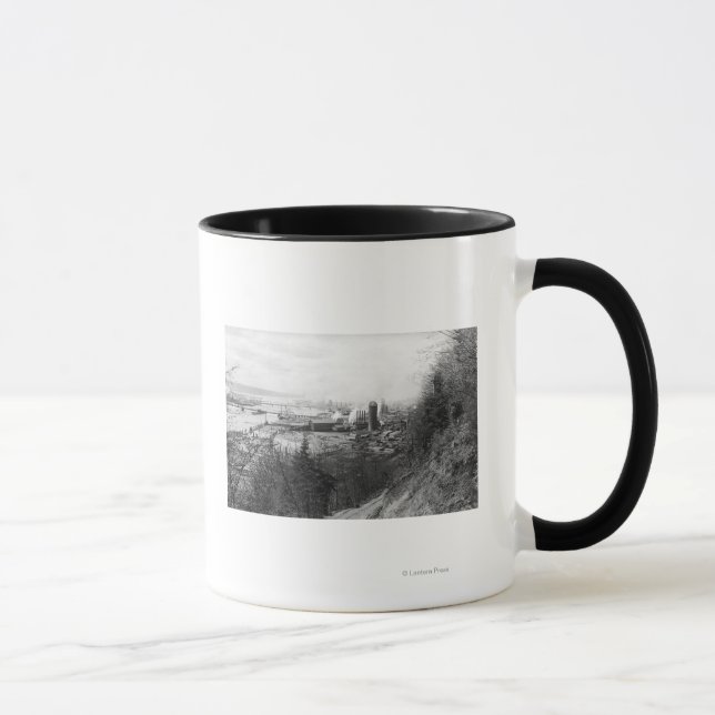 Taza Aberdeen, WA Town View Mill y Harbour Photograp (Derecha)