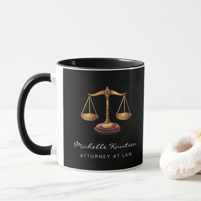 Taza Abogado profesional de lujo Black Gold (Con donut)
