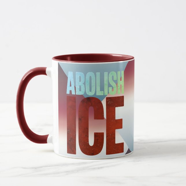 Taza Abolish ICE Minimalist Protest Typography Design (Izquierda)
