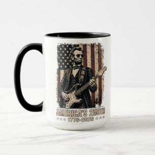 Taza Abraham Lincoln tocando la guitarra 4 de julio 250