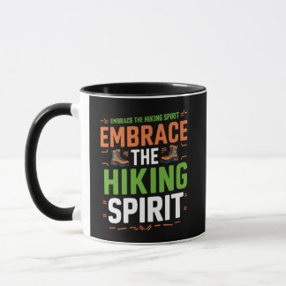Taza Abraza el espíritu de senderismo, negro