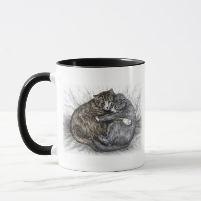 Taza Abrazando gatos durmiendo (Izquierda)