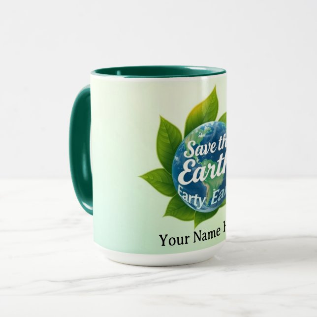 Taza Abrazo de Eco-Guardianes Tierra Celestial (Anverso izquierdo)