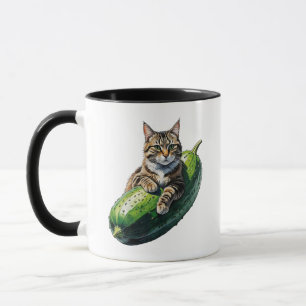 Taza Abrazo de gato pepino - Gracioso diseño de amante