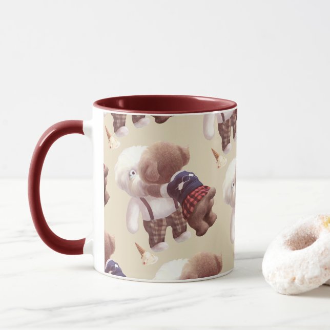 Taza Abrazo de perros pequeños (Con donut)