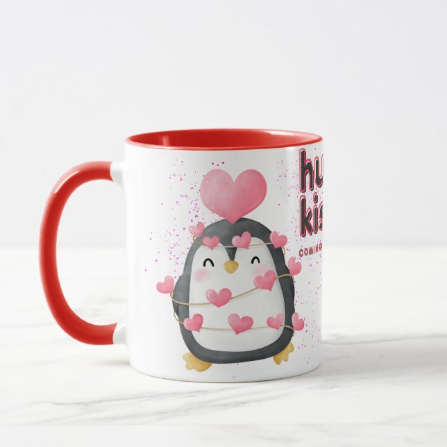Taza Abrazo de pingüino y beso de café (Izquierda)