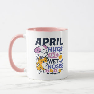 Taza Abrazos de abril y nariz húmeda - Perro y gato ado