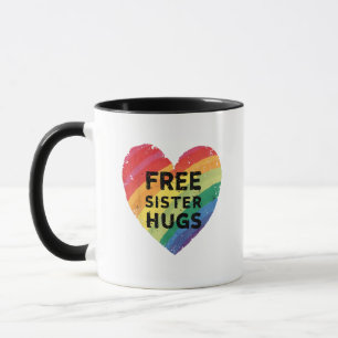 Taza Abrazos gratis de hermana Mes de orgullo LGBT Gay 