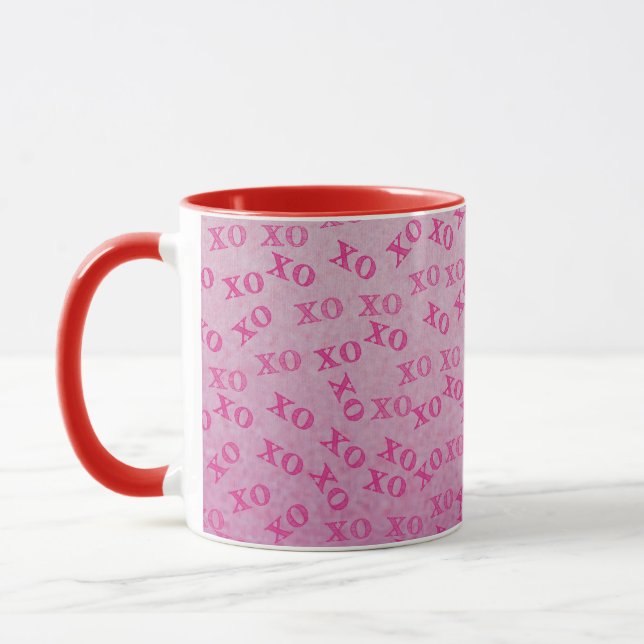 Taza Abrazos Y Besos Rosa XO XO (Izquierda)