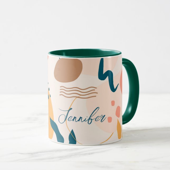 Taza Abreviado geométrico colorido mínimo (Anverso derecho)