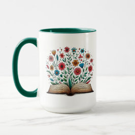 Taza Abrir la flor de libros Gran Cerámica Combo