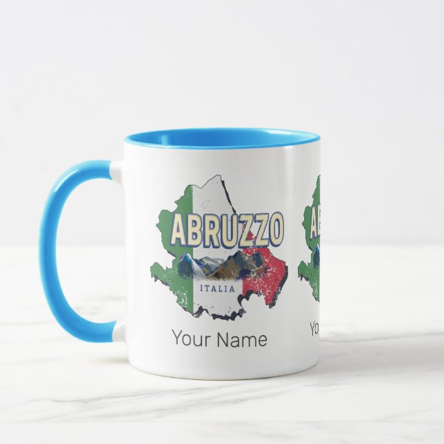 Taza Abruzzo Italia Región Retro Mapa de recuerdos de é (Izquierda)