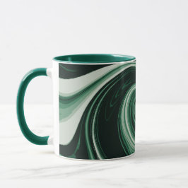 Taza Abstracción de la marea verde esmeralda