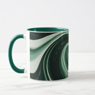Taza Abstracción de la marea verde esmeralda