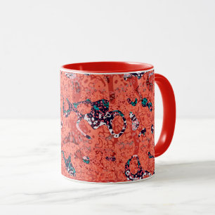 Taza Abstracción gráfica Verde azulada en blanco negro 