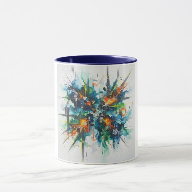 Taza Abstract Act Color Burst Ceramic Mug (Centro)