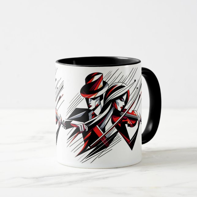 Taza Abstract Couple with Violin (Anverso derecho)