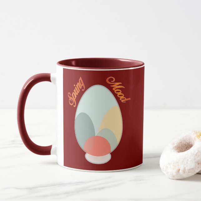 Taza Abstract Easter Egg – Modern Art - caneca (Con donut)