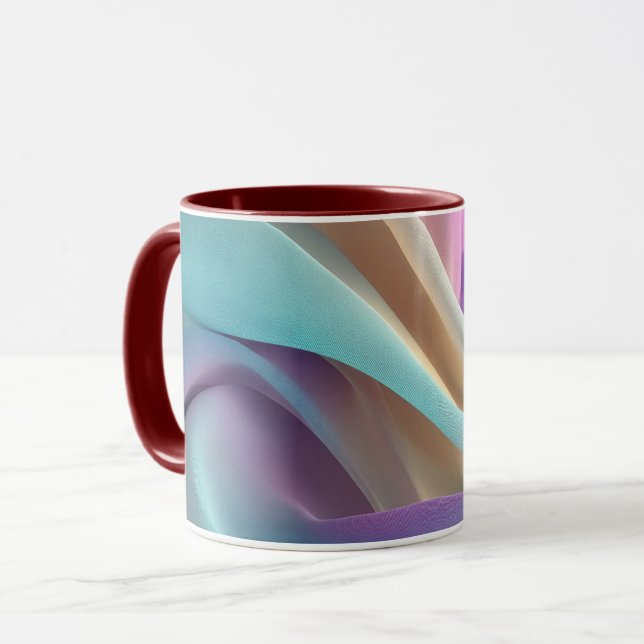 Taza Abstract Fabric Texture in Pastel Tones (Anverso izquierdo)