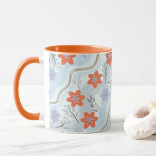 Taza Abstract Floral Retro Swirls