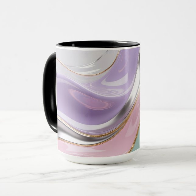 Taza Abstract Fluid Art Pastel Mug – Trendy Pastel Art (Anverso izquierdo)