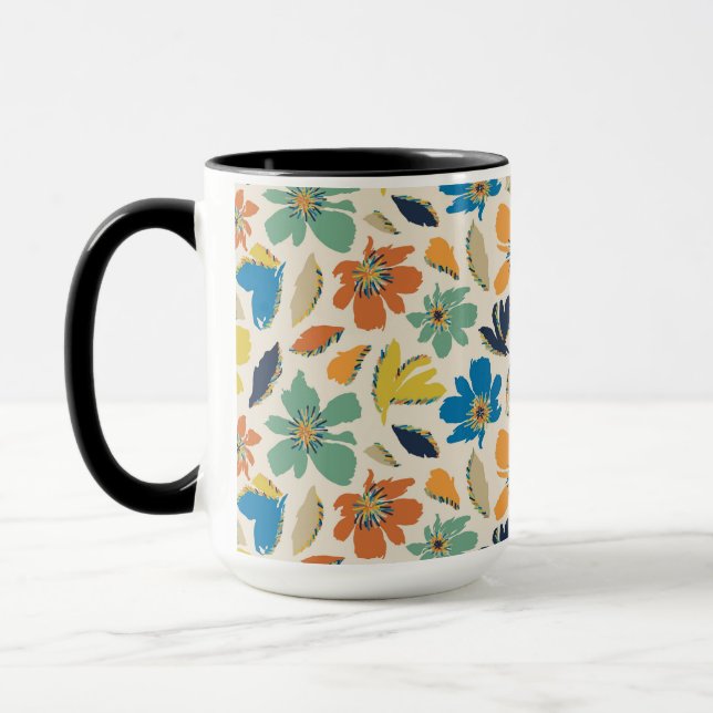 Taza Abstract Hand-Drawn Boho Floral Pattern (Izquierda)