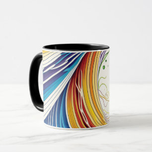 Taza Abstract Mug Con Líneas Onduladas