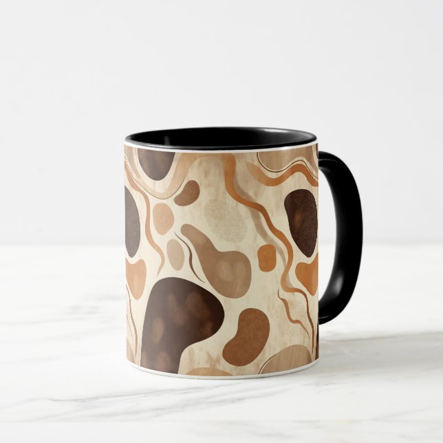 Taza Abstract Nature Motif Mug – Soft Organic Elements (Anverso derecho)