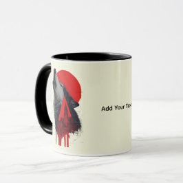 Taza Abstract Trash Polka Howling Wolf