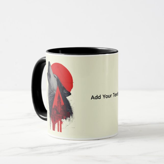 Taza Abstract Trash Polka Howling Wolf (Anverso izquierdo)