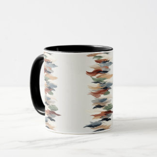 Taza Abstract Vertical Brush Stroke Mug –Art Coffee Cup