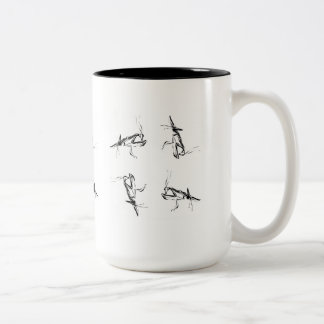 Taza abstracta de la mantis religiosa